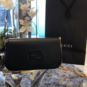 Gucci Soho 336752 Black Leather Cross Body Bag